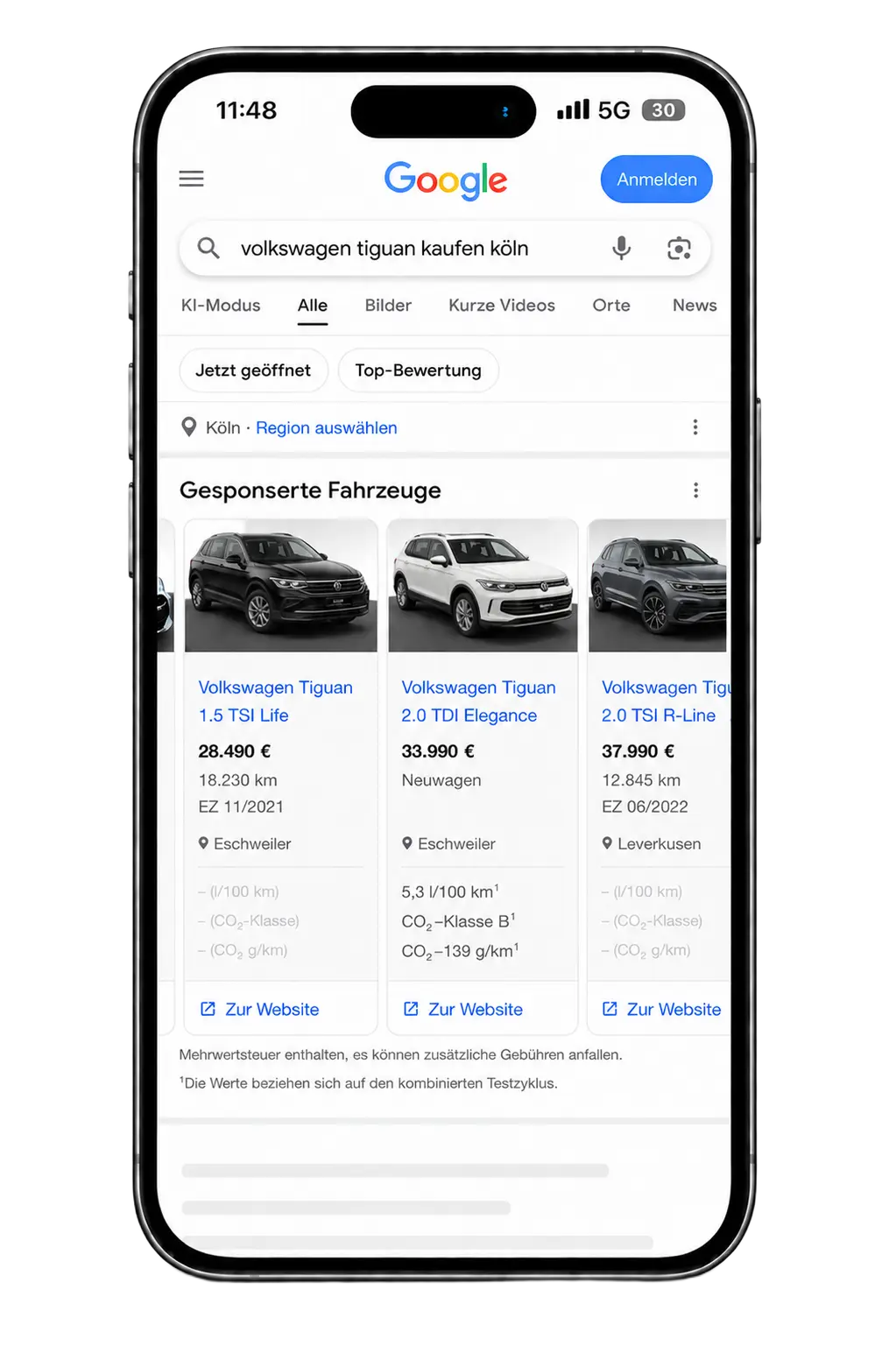 Google Vehicle Ads für Autohäuser