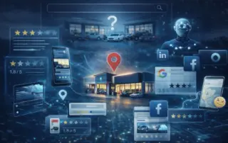 Illustration zur KI-Sichtbarkeit im Autohaus