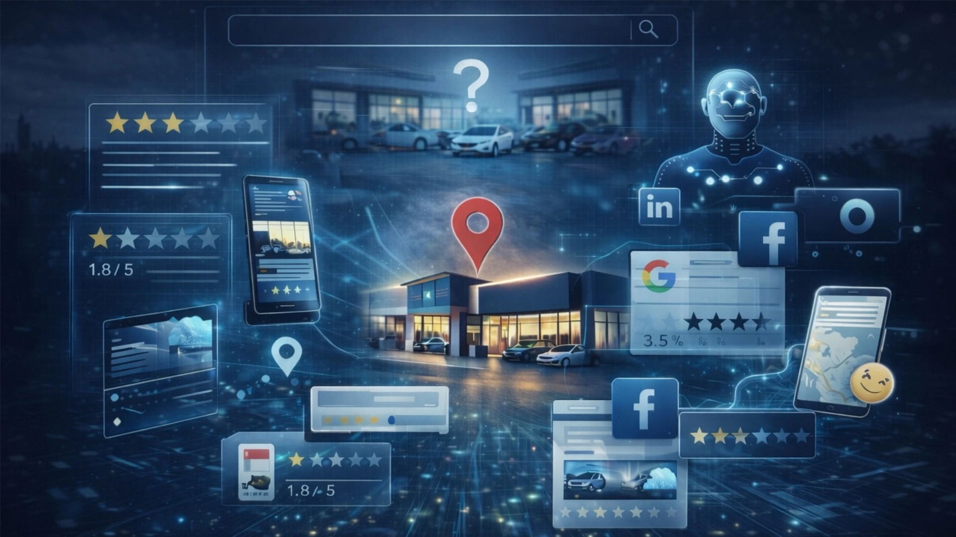 Illustration zur KI-Sichtbarkeit im Autohaus