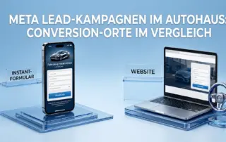 Darstellung eines Instant-Formulars auf dem Smartphone und eines Website-Formulars auf einem Laptop